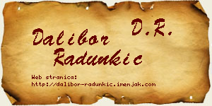 Dalibor Radunkić vizit kartica